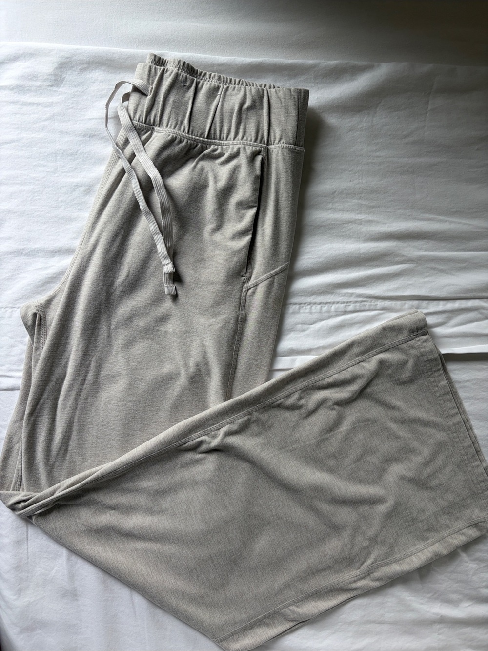 FLX Women's Drawstring Lounge, athletic pants - Light Taupe Sz M